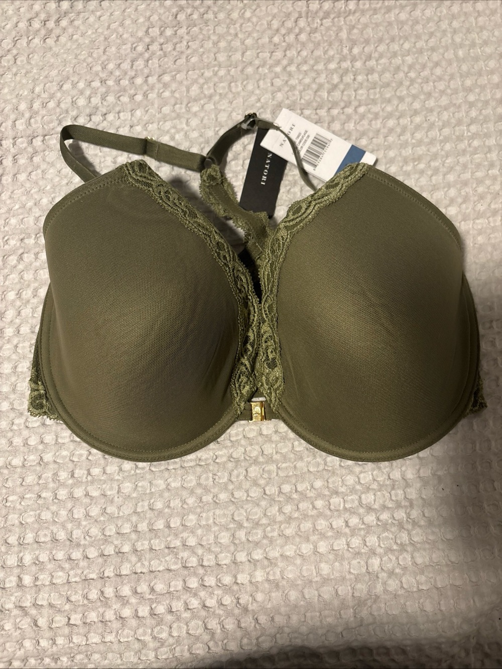 NWT Natori 36DDD Feathers Racerback Bra 735023 camouflage Green